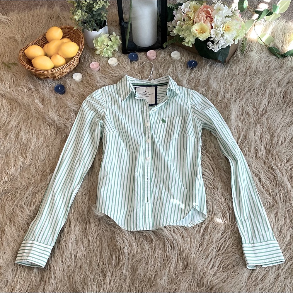 Striped collared A&F button-down